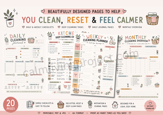 The Cozy Cleaning Planner (20 Page Printable)
